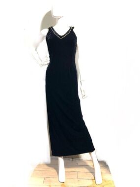Susan Roselli for Vijack Vintage Black Velvet Maxi Dress